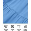 imageZESICA Womens Boho 2025 Summer Square Neck Puff Sleeve Off Shoulder Smocked Tiered Casual A Line Short Mini DressBlue