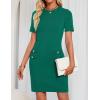 imageZESICA Womens Summer Bodycon Mini Dress 2025 Short Sleeve Crewneck Ribbed Knit Slim Fit Casual Sweater DressesGreen