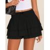 imageZESICA Womens Summer Boho Ruffle Tiered Mini Skirt 2025 High Waist Skorts Flowy Casual Beach ShortsBlack