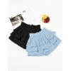 imageZESICA Womens Summer Boho Ruffle Tiered Mini Skirt 2025 High Waist Skorts Flowy Casual Beach ShortsBlue