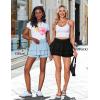 imageZESICA Womens Summer Boho Ruffle Tiered Mini Skirt 2025 High Waist Skorts Flowy Casual Beach ShortsBlue