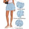 imageZESICA Womens Summer Boho Ruffle Tiered Mini Skirt 2025 High Waist Skorts Flowy Casual Beach ShortsBlue