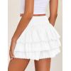 imageZESICA Womens Summer Boho Ruffle Tiered Mini Skirt 2025 High Waist Skorts Flowy Casual Beach ShortsWhite