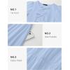imageZESICA Womens Summer Short Sleeve Tie Front Mini Dress Cute Babydoll Ruffle Pleated A Line Tunic DressesBlue