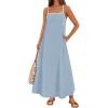 imageZESICA Womens 2025 Summer Boho Sleeveless Maxi Dress Spaghetti Straps Casual Flowy A Line Beach Party Long DressesSky