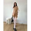 imageZESICA Womens 2025 Summer 2 Piece Short Sets Sleeveless Crew Neck Suit Vest Tops High Waist Shorts Business OutfitsKhaki