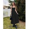 imageZESICA Womens 2025 Summer Sleeveless Square Neck Sundress Casual Long Flowy A Line Beach Vacation Maxi DressesBlack