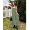 imageZESICA Womens 2025 Summer Sleeveless Square Neck Sundress Casual Long Flowy A Line Beach Vacation Maxi DressesGreen