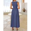 imageZESICA Womens 2025 Summer Sleeveless Square Neck Sundress Casual Long Flowy A Line Beach Vacation Maxi DressesNavy