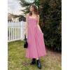 imageZESICA Womens 2025 Summer Sleeveless Square Neck Sundress Casual Long Flowy A Line Beach Vacation Maxi DressesPink