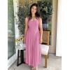 imageZESICA Womens 2025 Summer Sleeveless Square Neck Sundress Casual Long Flowy A Line Beach Vacation Maxi DressesPink