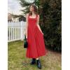 imageZESICA Womens 2025 Summer Sleeveless Square Neck Sundress Casual Long Flowy A Line Beach Vacation Maxi DressesRed