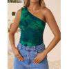 imageZESICA Womens Going Out Tank Top Summer Floral Off Shoulder Slim Fit Y2K Crop Tops Beach Vacation OutfitsGreen
