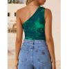 imageZESICA Womens Going Out Tank Top Summer Floral Off Shoulder Slim Fit Y2K Crop Tops Beach Vacation OutfitsGreen
