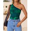 imageZESICA Womens Going Out Tank Top Summer Floral Off Shoulder Slim Fit Y2K Crop Tops Beach Vacation OutfitsGreen
