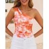 imageZESICA Womens Going Out Tank Top Summer Floral Off Shoulder Slim Fit Y2K Crop Tops Beach Vacation OutfitsOrange
