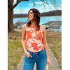 imageZESICA Womens Going Out Tank Top Summer Floral Off Shoulder Slim Fit Y2K Crop Tops Beach Vacation OutfitsOrange