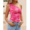 imageZESICA Womens Going Out Tank Top Summer Floral Off Shoulder Slim Fit Y2K Crop Tops Beach Vacation OutfitsPink