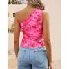 imageZESICA Womens Going Out Tank Top Summer Floral Off Shoulder Slim Fit Y2K Crop Tops Beach Vacation OutfitsPink