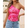 imageZESICA Womens Going Out Tank Top Summer Floral Off Shoulder Slim Fit Y2K Crop Tops Beach Vacation OutfitsPink
