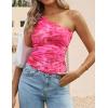 imageZESICA Womens Going Out Tank Top Summer Floral Off Shoulder Slim Fit Y2K Crop Tops Beach Vacation OutfitsPink