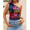 imageZESICA Womens Going Out Tank Top Summer Floral Off Shoulder Slim Fit Y2K Crop Tops Beach Vacation OutfitsPurplered
