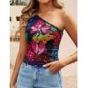 imageZESICA Womens Going Out Tank Top Summer Floral Off Shoulder Slim Fit Y2K Crop Tops Beach Vacation OutfitsPurplered