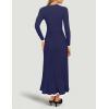 imageZESICA Womens Long Sleeve Sweater Dress Fall Crewneck Ribbed Knit Pleated ALine Maxi Wedding Guest DressesNavy