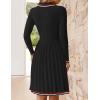 imageZESICA Womens Midi Sweater Dress 2025 Spring Long Sleeve Cable Ribbed Knit A Line Swing Pleated DressesBlack