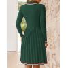 imageZESICA Womens Midi Sweater Dress 2025 Spring Long Sleeve Cable Ribbed Knit A Line Swing Pleated DressesDark Green