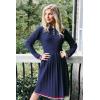 imageZESICA Womens Midi Sweater Dress 2025 Spring Long Sleeve Cable Ribbed Knit A Line Swing Pleated DressesRoyal Blue