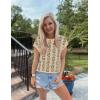 imageZESICA Womens Summer Casual Printed Tops Cap Sleeve Crew Neck Cute Knit Sweaters 2025 Trendy Clothes OutfitsApricot