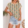 imageZESICA Womens Summer Casual Printed Tops Cap Sleeve Crew Neck Cute Knit Sweaters 2025 Trendy Clothes OutfitsApricot