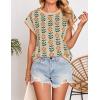 imageZESICA Womens Summer Casual Printed Tops Cap Sleeve Crew Neck Cute Knit Sweaters 2025 Trendy Clothes OutfitsApricot