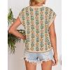imageZESICA Womens Summer Casual Printed Tops Cap Sleeve Crew Neck Cute Knit Sweaters 2025 Trendy Clothes OutfitsApricot