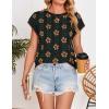 imageZESICA Womens Summer Casual Printed Tops Cap Sleeve Crew Neck Cute Knit Sweaters 2025 Trendy Clothes OutfitsBlack