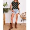 imageZESICA Womens Summer Casual Printed Tops Cap Sleeve Crew Neck Cute Knit Sweaters 2025 Trendy Clothes OutfitsBlack
