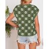 imageZESICA Womens Summer Casual Printed Tops Cap Sleeve Crew Neck Cute Knit Sweaters 2025 Trendy Clothes OutfitsDustygreen