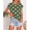 imageZESICA Womens Summer Casual Printed Tops Cap Sleeve Crew Neck Cute Knit Sweaters 2025 Trendy Clothes OutfitsDustygreen