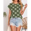 imageZESICA Womens Summer Casual Printed Tops Cap Sleeve Crew Neck Cute Knit Sweaters 2025 Trendy Clothes OutfitsDustygreen
