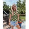 imageZESICA Womens Summer Casual Printed Tops Cap Sleeve Crew Neck Cute Knit Sweaters 2025 Trendy Clothes OutfitsDustygreen