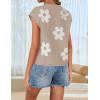 imageZESICA Womens Summer Casual Printed Tops Cap Sleeve Crew Neck Cute Knit Sweaters 2025 Trendy Clothes OutfitsKhaki
