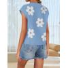 imageZESICA Womens Summer Casual Printed Tops Cap Sleeve Crew Neck Cute Knit Sweaters 2025 Trendy Clothes OutfitsLightblue