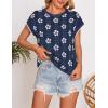 imageZESICA Womens Summer Casual Printed Tops Cap Sleeve Crew Neck Cute Knit Sweaters 2025 Trendy Clothes OutfitsNavy