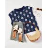 imageZESICA Womens Summer Casual Printed Tops Cap Sleeve Crew Neck Cute Knit Sweaters 2025 Trendy Clothes OutfitsNavy