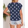 imageZESICA Womens Summer Casual Printed Tops Cap Sleeve Crew Neck Cute Knit Sweaters 2025 Trendy Clothes OutfitsNavy