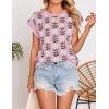 imageZESICA Womens Summer Casual Printed Tops Cap Sleeve Crew Neck Cute Knit Sweaters 2025 Trendy Clothes OutfitsPink