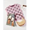 imageZESICA Womens Summer Casual Printed Tops Cap Sleeve Crew Neck Cute Knit Sweaters 2025 Trendy Clothes OutfitsPink