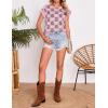 imageZESICA Womens Summer Casual Printed Tops Cap Sleeve Crew Neck Cute Knit Sweaters 2025 Trendy Clothes OutfitsPink