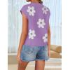 imageZESICA Womens Summer Casual Printed Tops Cap Sleeve Crew Neck Cute Knit Sweaters 2025 Trendy Clothes OutfitsPurple